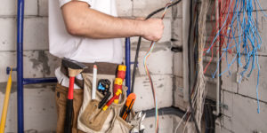 Electrical Technician working in switchboard