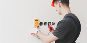 Power outlet services by technician